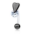 CZ Heart S316L Intimate Piercing INTP-06